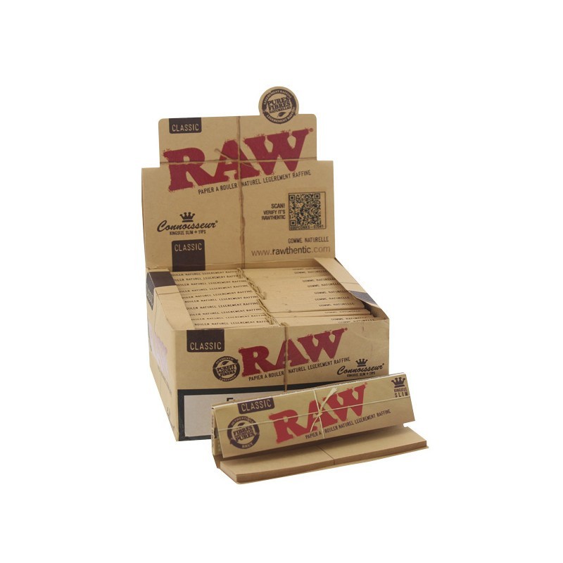 Raw Slim + Tips 32 feuilles - Boite de 24 carnets