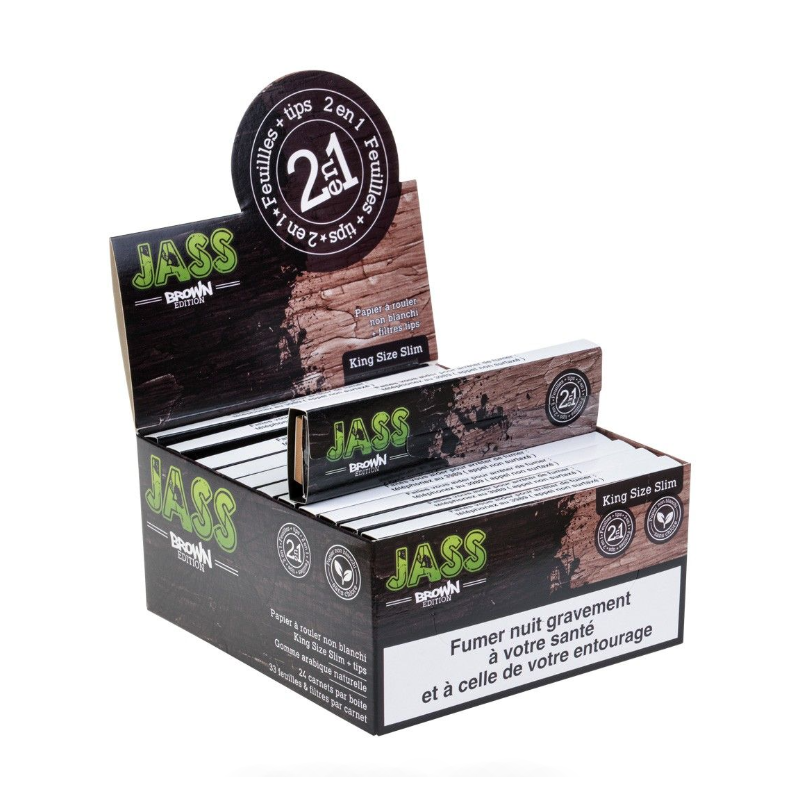 Jass Brown Edition 33 feuilles Slim + Tips - Boite de 24 carnets